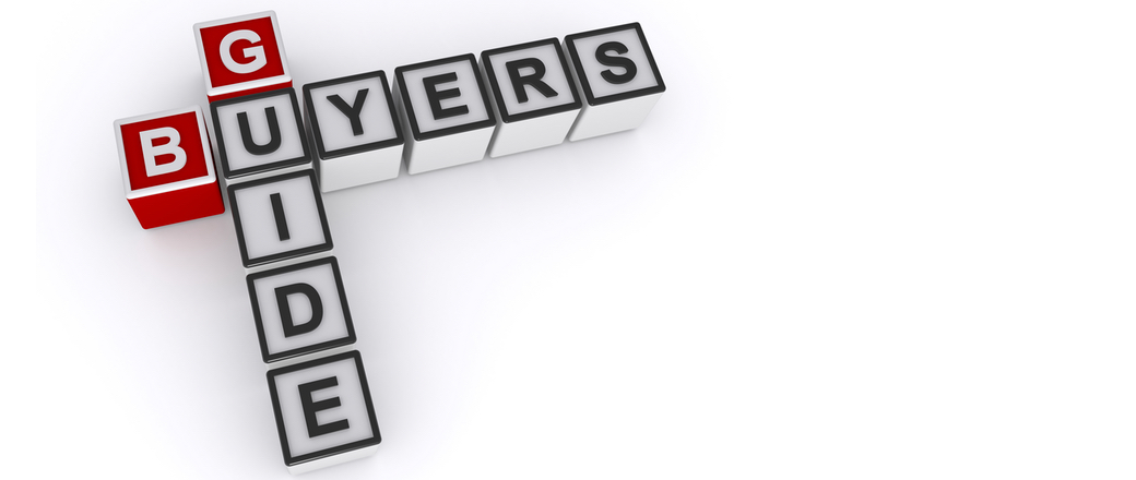 Crossword blocks spelling out 'Buyers Guide', symbolizing the importance of CPQ solution research.
