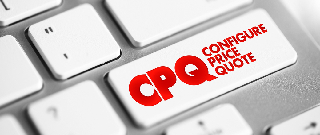 Close-up of a keyboard key defining CPQ as Configure Price Quote, a foundational element of effective quote-to-cash solutions.