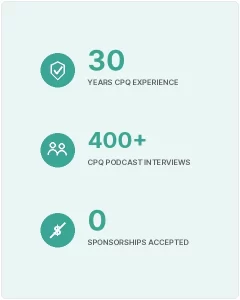 homepage-hero-stats-v3 Novus CPQ: 30 years CPQ experience, 400+ CPQ Podcast interviews, 0 sponsorships accepted